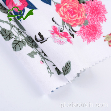 Tecido de raiom puro tecido com flores estampado para vestido
